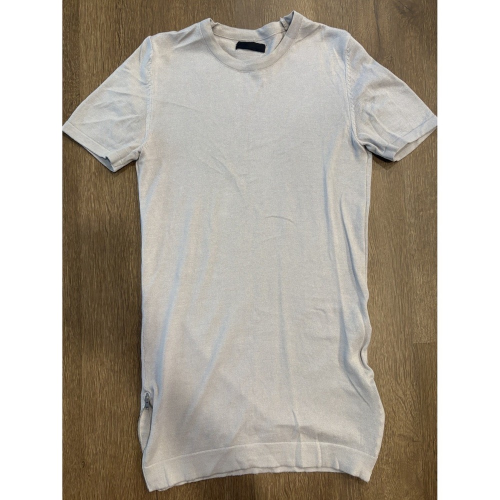 ASOS Men's Small Soft Muscle Fit Heather Gray Shirt with Side Zippers 100%